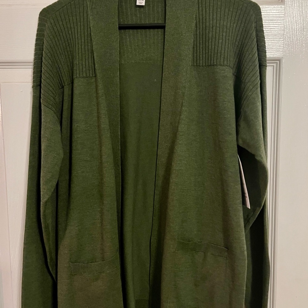 Time and Tru Women's set of Cardigans- one gray and one army green - Picture 5 of 8